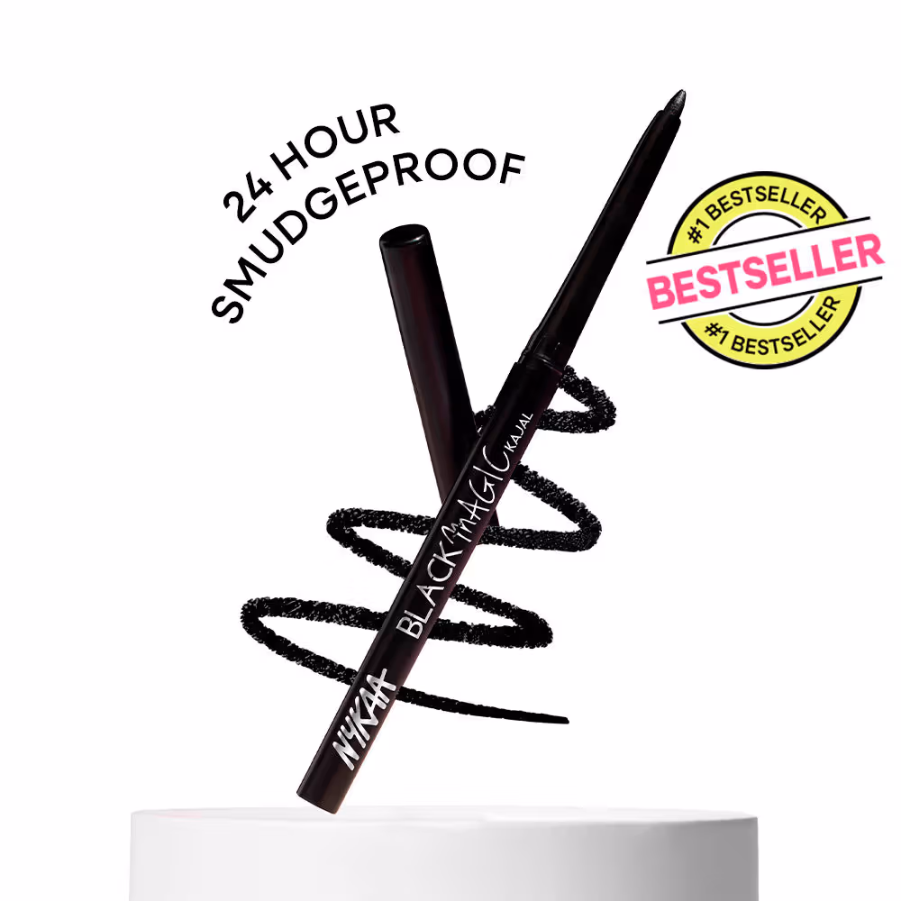 Nykaa Black Magic Smudgeproof Kajal Eyeliner Pencil Lasts Upto 24 Hours – Black